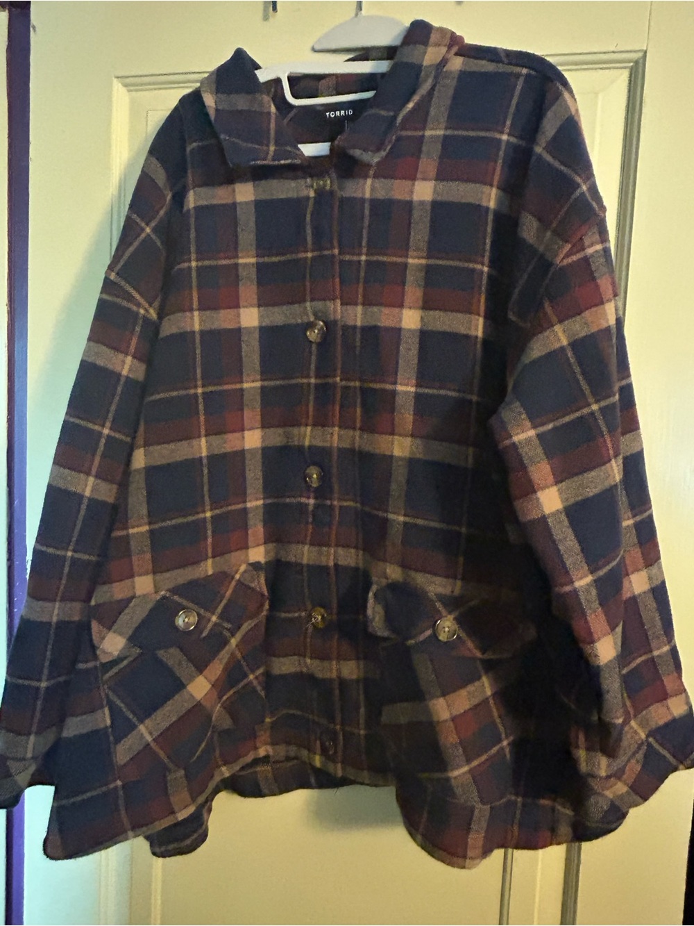 Torrid Plaid Cozy Double Knit Cropped Jacket  4x